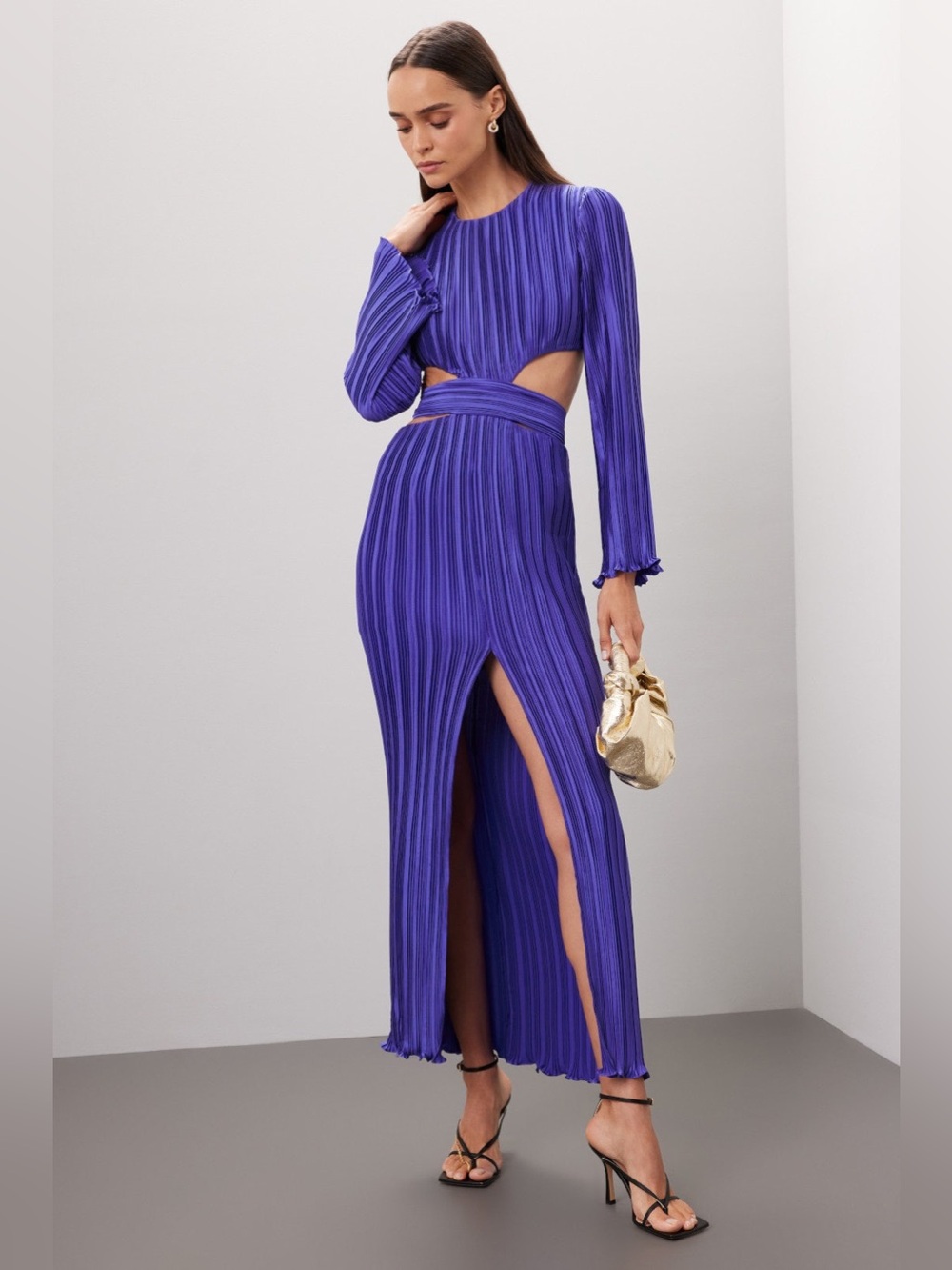 Aiifos Phillipa gown purple full length gown with cut out size 6